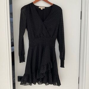 Michael  Michael Kors V neck long-sleeve mini dress